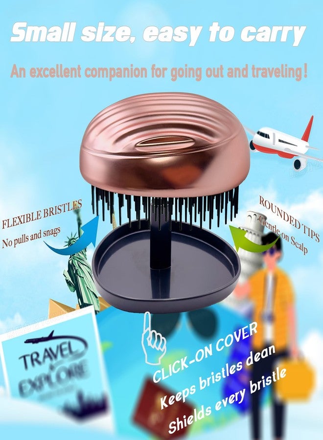 WYNK Matte Green Travel Hair Brush - Detangling & Scalp Care Brush for Women & Men, Portable Compact Hair Brush with Protective Cover, Nylon Bristles (Multiple Colors, Sophisticated Green) - Image 2